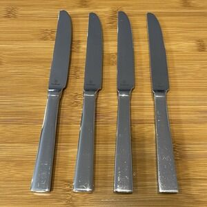 Lot Of 4 Fortessa SCALINI Table Knives Stainless Flatware Stamped Front Logo